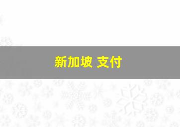 新加坡 支付